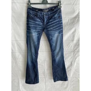 Affliction Jade Boot Cut Jeans Women’s 26 Blue Dark Wash Low Rise#